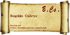 Bogdán Csörsz névjegykártya